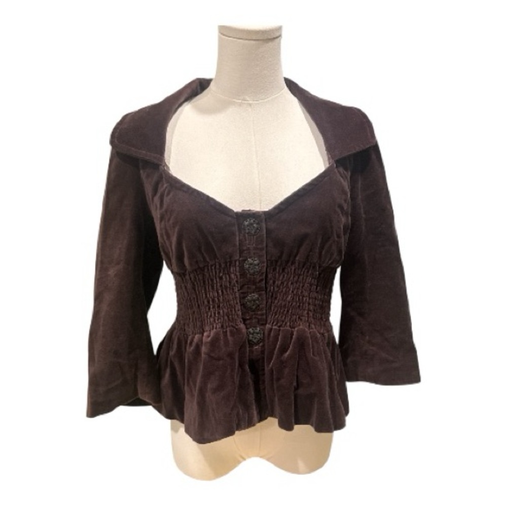 Anthropologie Elevenes Velvet Button-Up Jacket Size 6